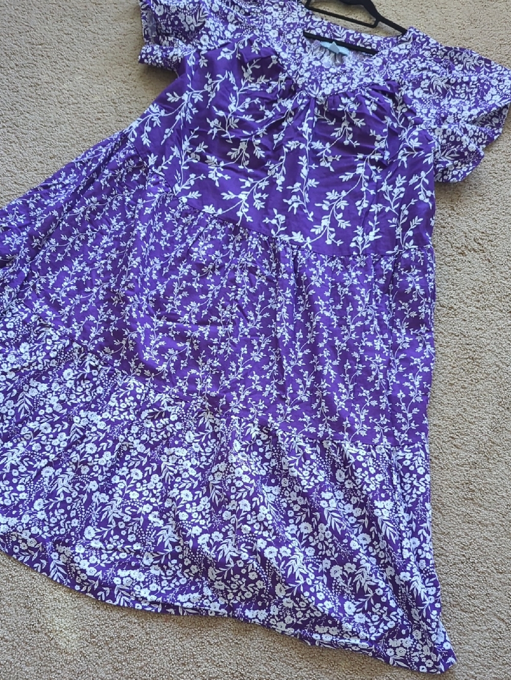 Only Necessities Purple Ladies Floral Dress/Mumu Size 1X 22/24 - Picture 7 of 12